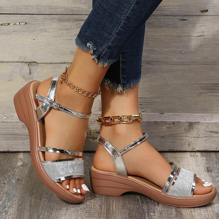 Jenia Women’s Wedge Sandals – Cushioned Platform with Chic Minimalist Style