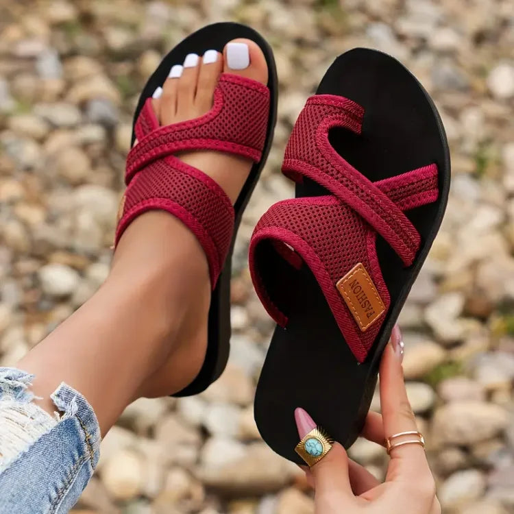Talia Women’s Sandals – Breathable Flats with Shock-Absorbing Sole for Summer