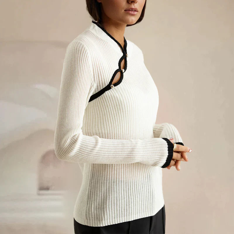 Isabelle Women’s Sweater – Merino Wool Pullover with Elegant Button Detail