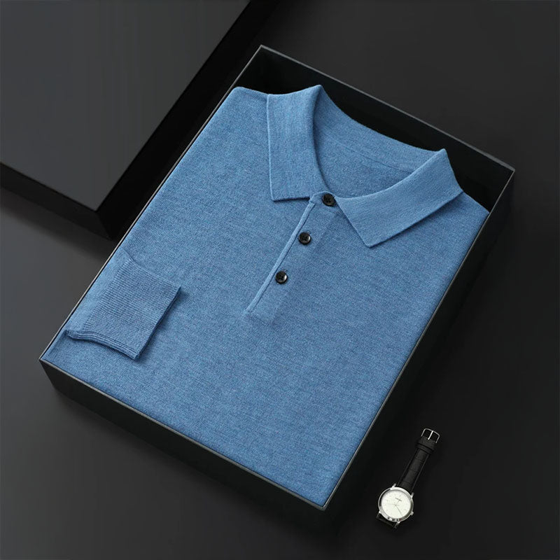 Ethan Merino Wool Polo Sweater – Classic Polo Knit for Smart-Casual Layering