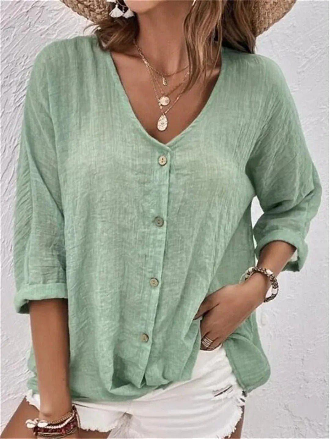 Alina Breezy Linen Blouse – Lightweight Cotton-Linen with Relaxed Fit