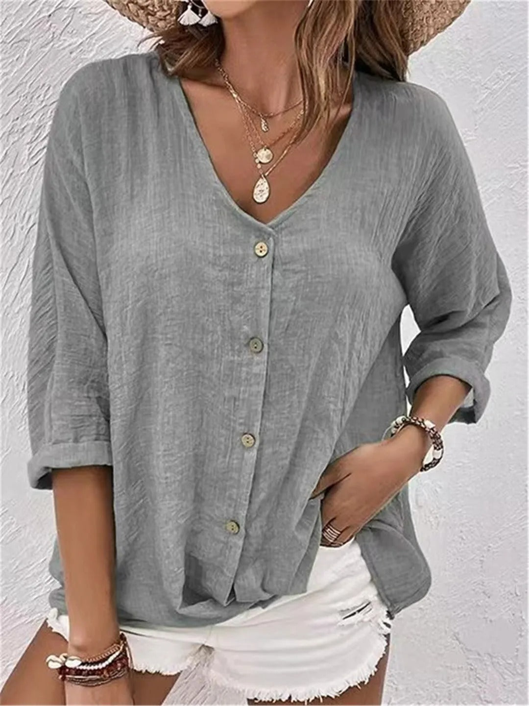 Alina Breezy Linen Blouse – Lightweight Cotton-Linen with Relaxed Fit
