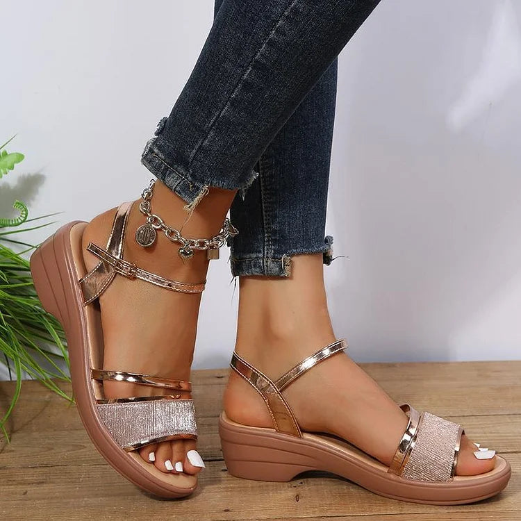 Jenia Women’s Wedge Sandals – Cushioned Platform with Chic Minimalist Style