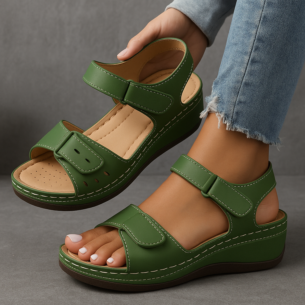 Amara Women’s Sandals – Soft Vegan Leather with Adjustable Fit