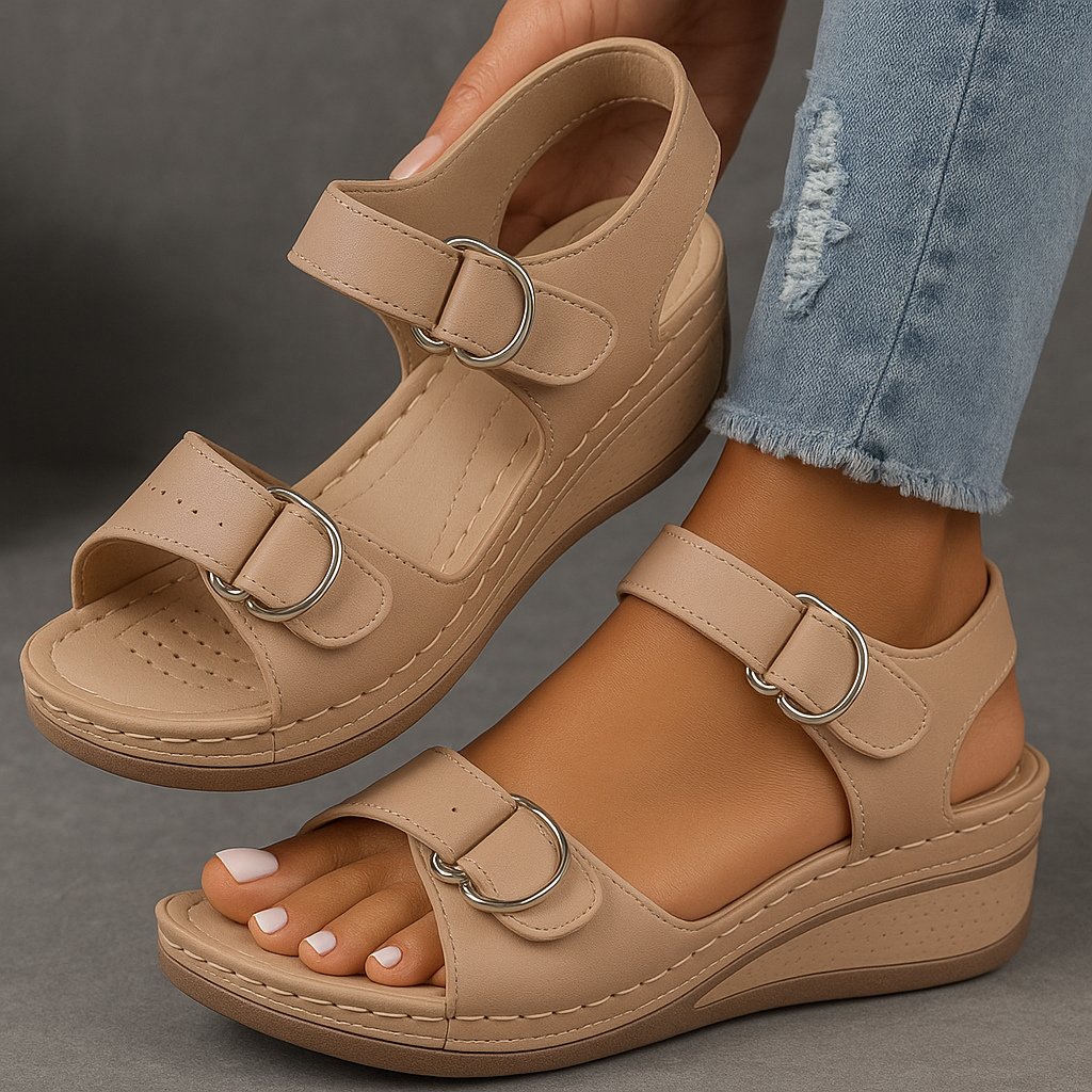 Amara Women’s Sandals – Soft Vegan Leather with Adjustable Fit