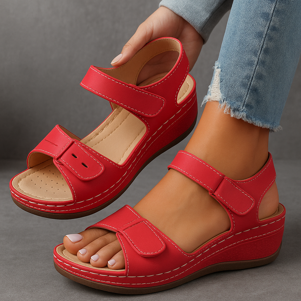 Amara Women’s Sandals – Soft Vegan Leather with Adjustable Fit