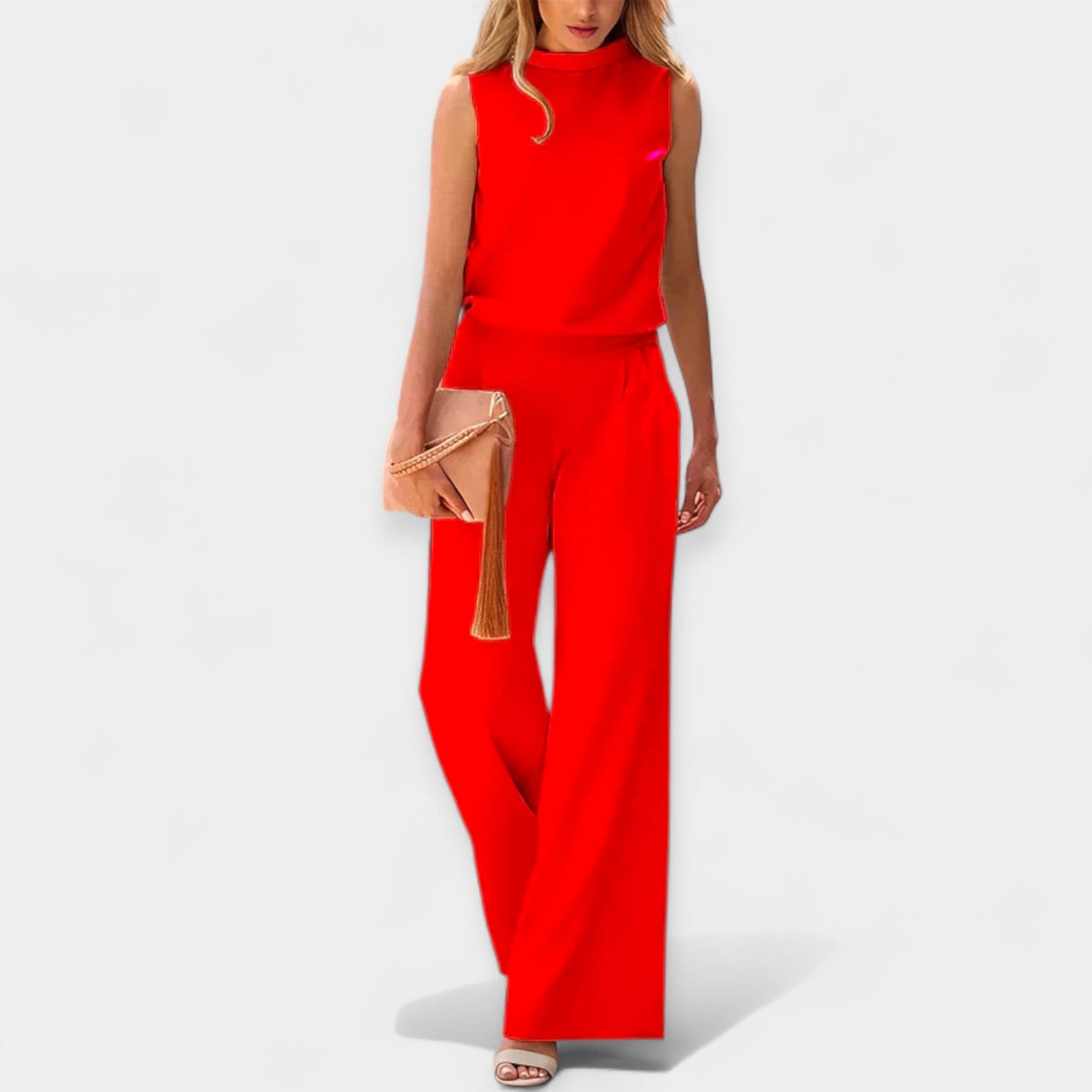Isolde Women's Sleeveless Jumpsuit – Airy Fabric & Wide-Leg Summer Fit