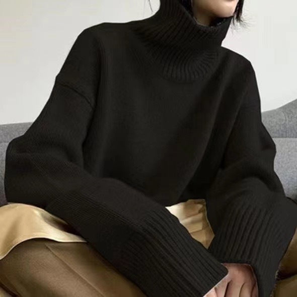Clariss Wool Turtleneck Sweater – Warm Knit Pullover for Cold-Weather Layering