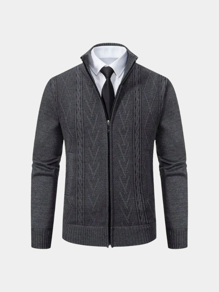 Adrian Men’s Cashmere Sweater – Luxurious Knit with Cross & Crown Design for Autumn