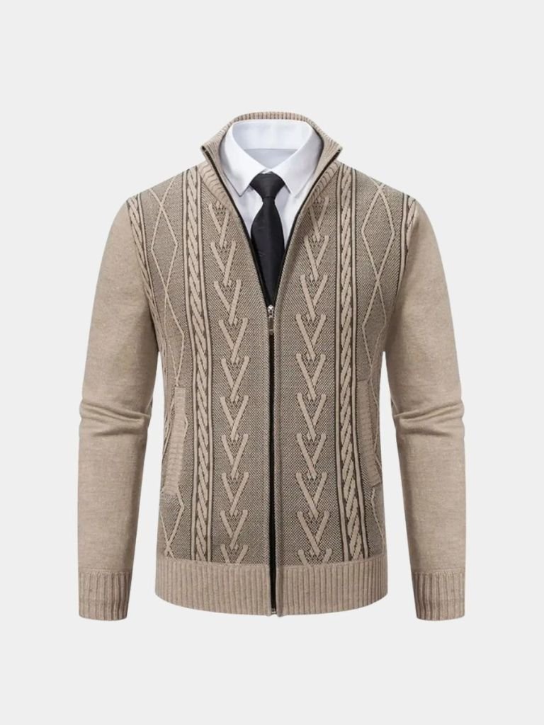 Adrian Men’s Cashmere Sweater – Luxurious Knit with Cross & Crown Design for Autumn