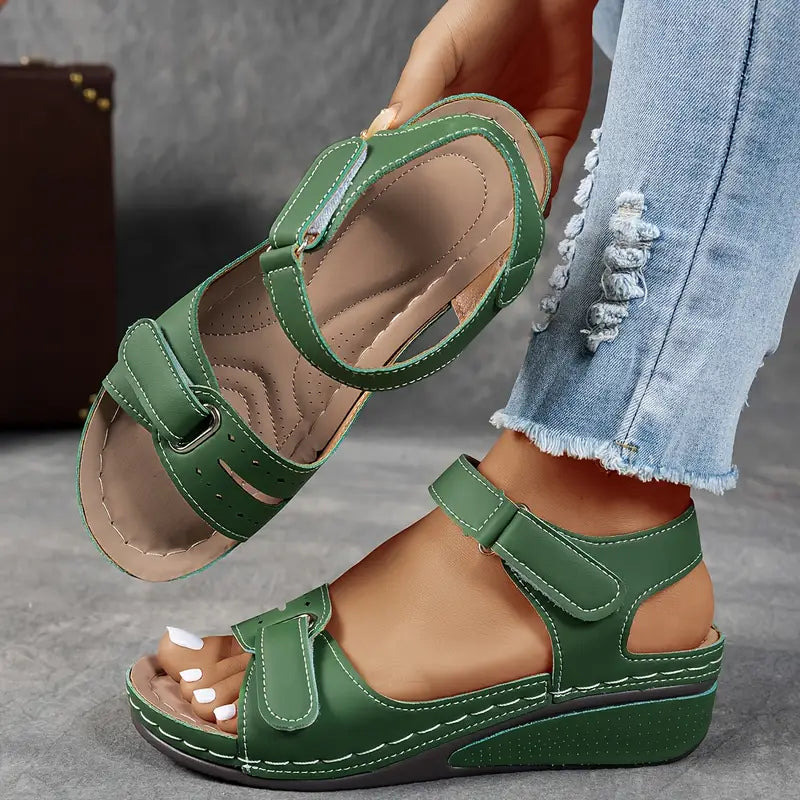 Amara Women’s Sandals – Soft Vegan Leather with Adjustable Fit