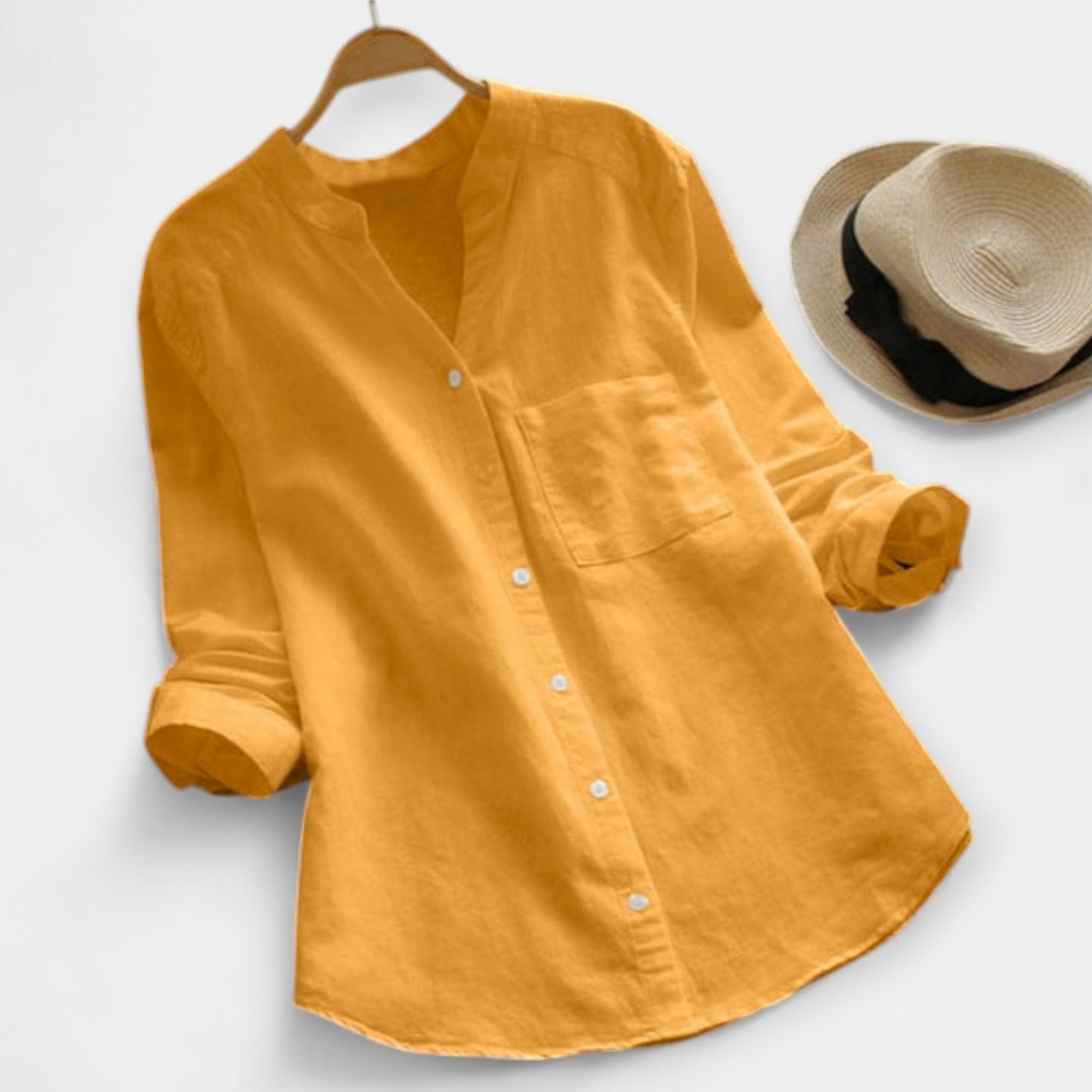 Olivia Women’s Linen Shirt – Lightweight Cotton-Linen Blend for Summer