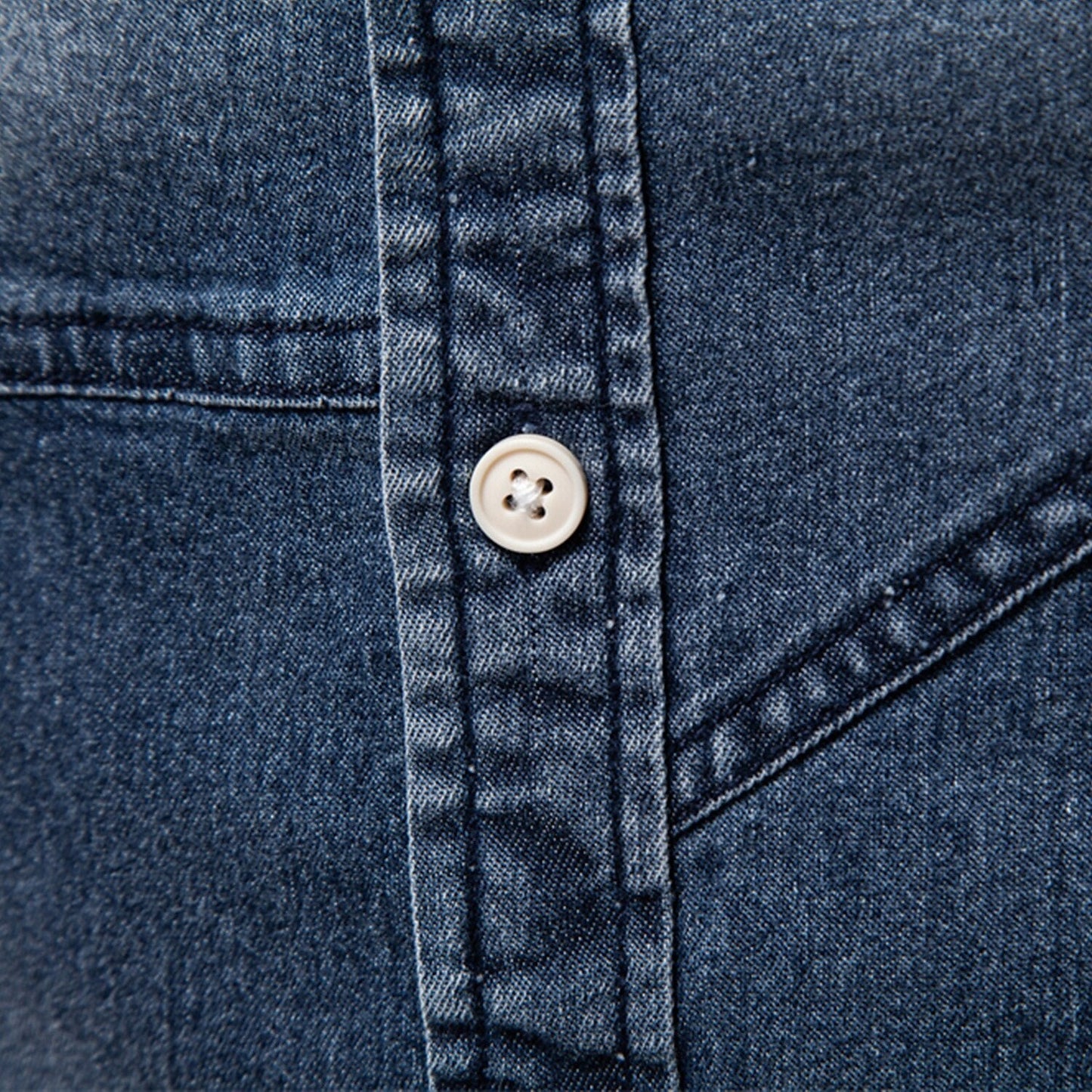 Rowan Men’s Long Sleeve Denim Shirt – Classic Button-Down with Chest Pocket