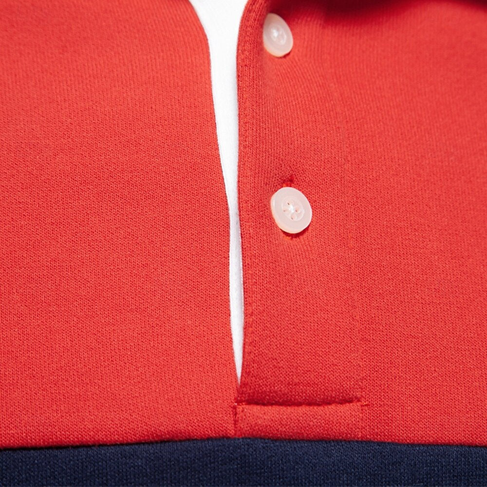 Patrick Men’s Polo Sweater – Cotton Knit Pullover with Colourblock Design