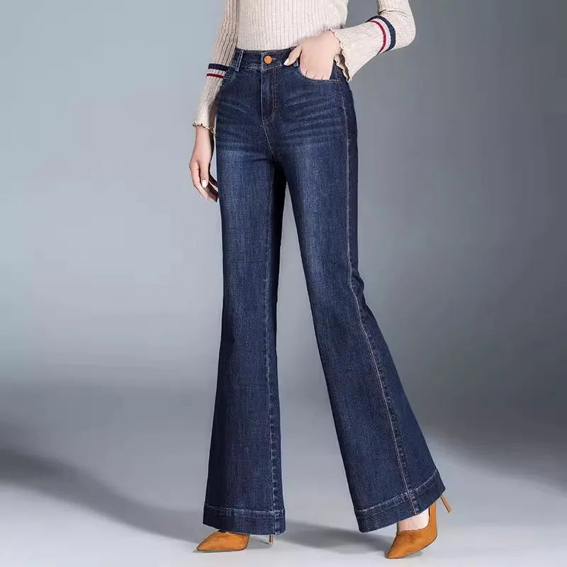 Ayah Women’s Flared Jeans – High-Waist Denim with Bootcut Wide Leg