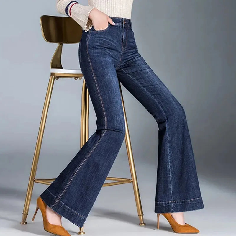 Ayah Women’s Flared Jeans – High-Waist Denim with Bootcut Wide Leg