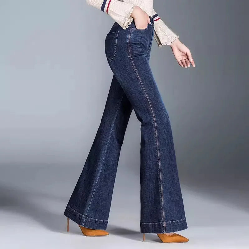 Ayah Women’s Flared Jeans – High-Waist Denim with Bootcut Wide Leg