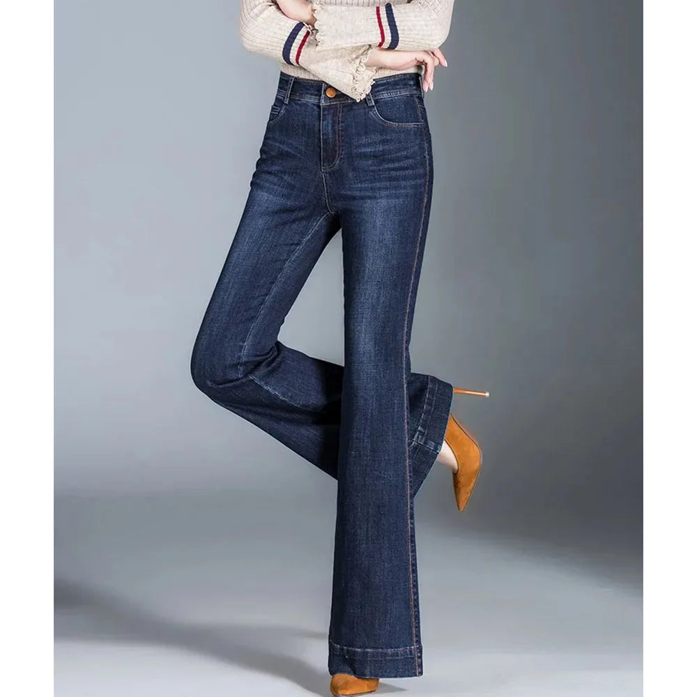 Ayah Women’s Flared Jeans – High-Waist Denim with Bootcut Wide Leg