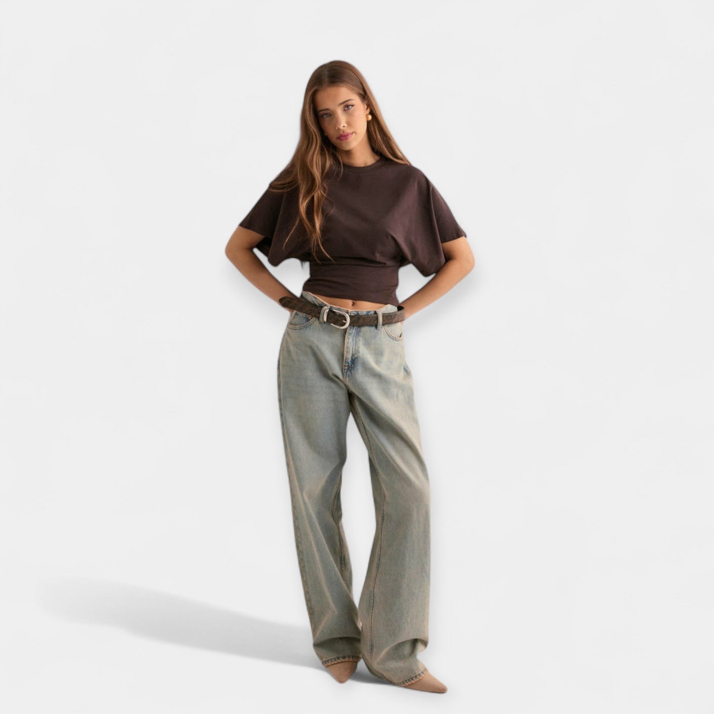 Coralie Wide Sleeve Blouse – Soft Fabric with Defined Waist