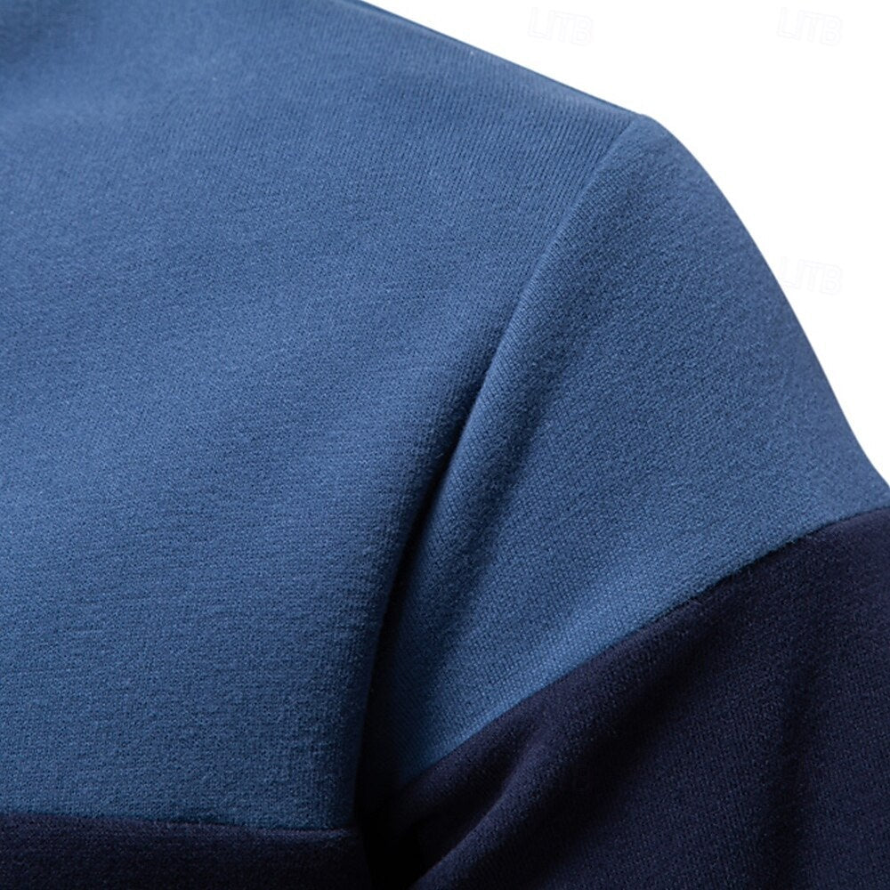 Patrick Men’s Polo Sweater – Cotton Knit Pullover with Colourblock Design