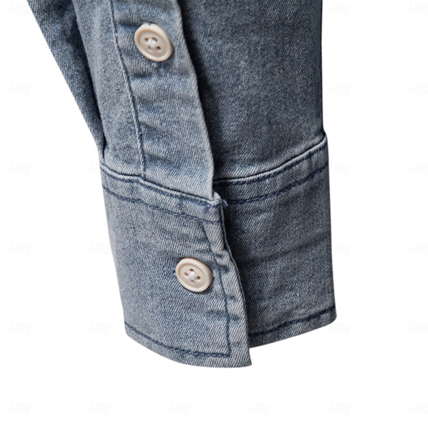 Rowan Men’s Long Sleeve Denim Shirt – Classic Button-Down with Chest Pocket