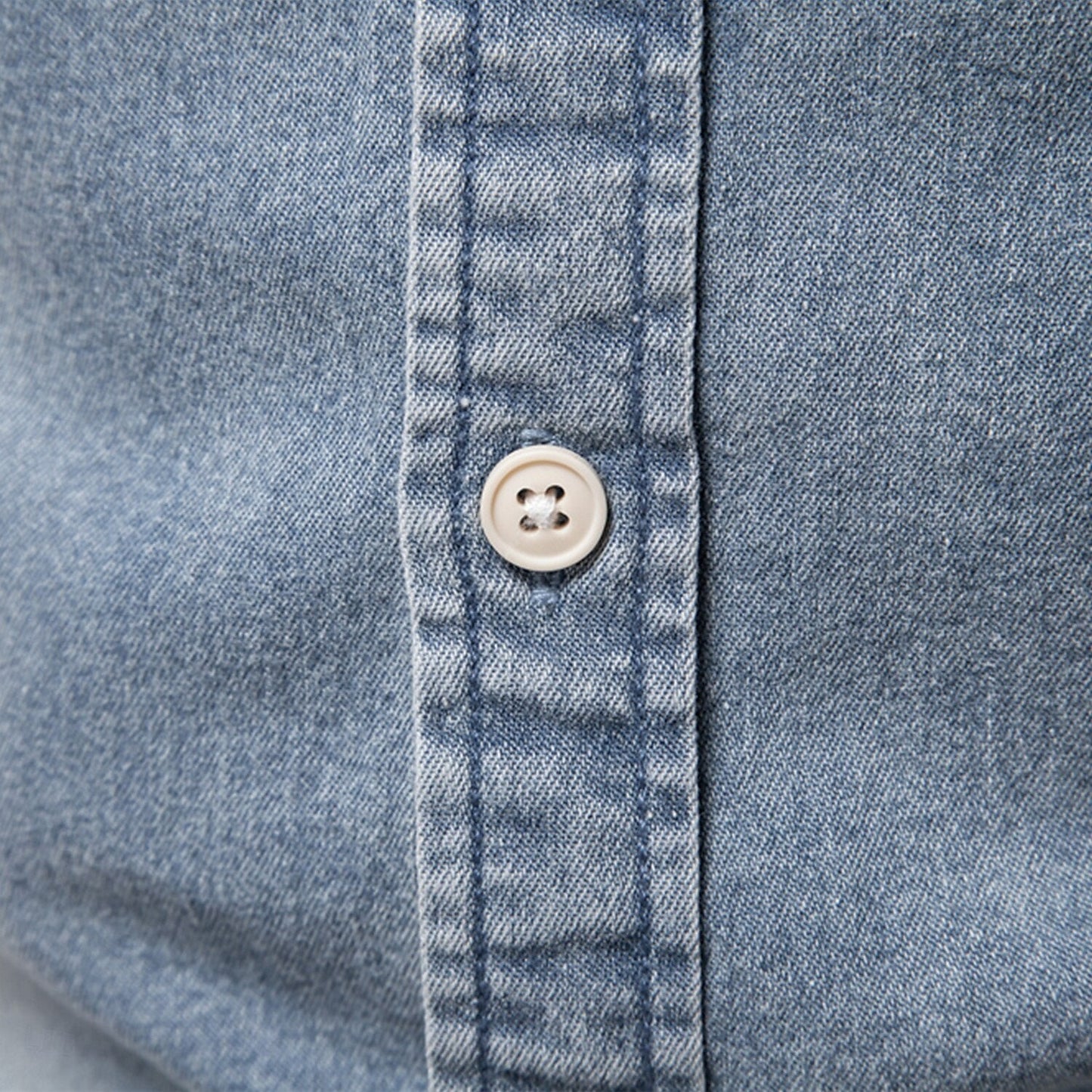 Rowan Men’s Long Sleeve Denim Shirt – Classic Button-Down with Chest Pocket