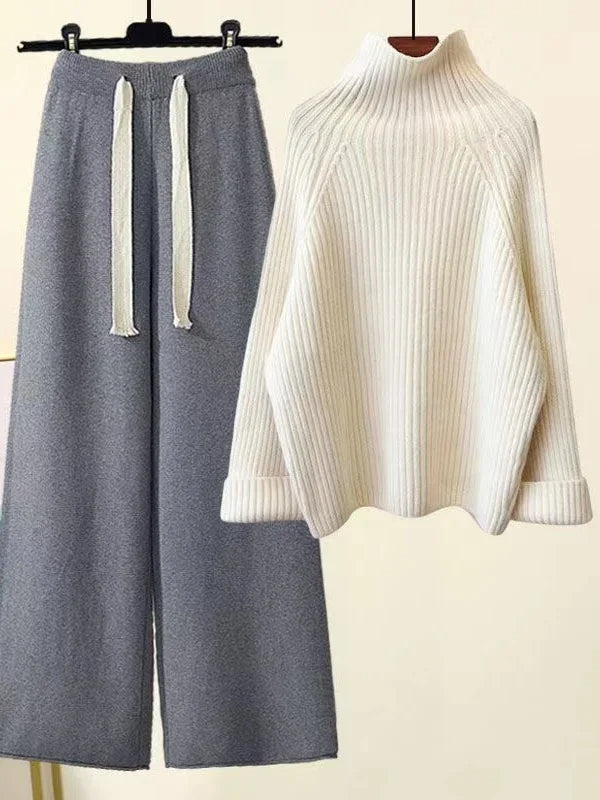 Ellery Ribbed Cotton Lounge Set – Soft Breathable Relaxed Fit with Drawstring Waist