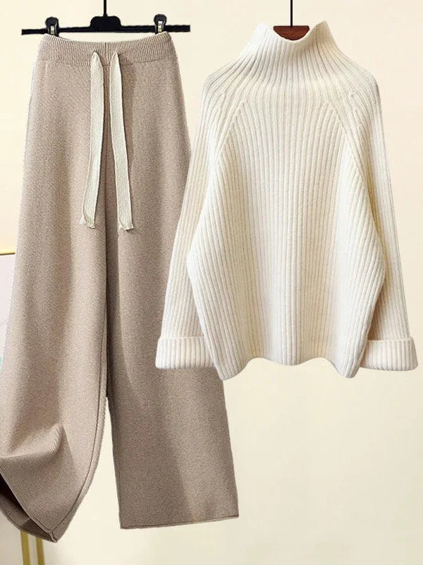 Ellery Ribbed Cotton Lounge Set – Soft Breathable Relaxed Fit with Drawstring Waist