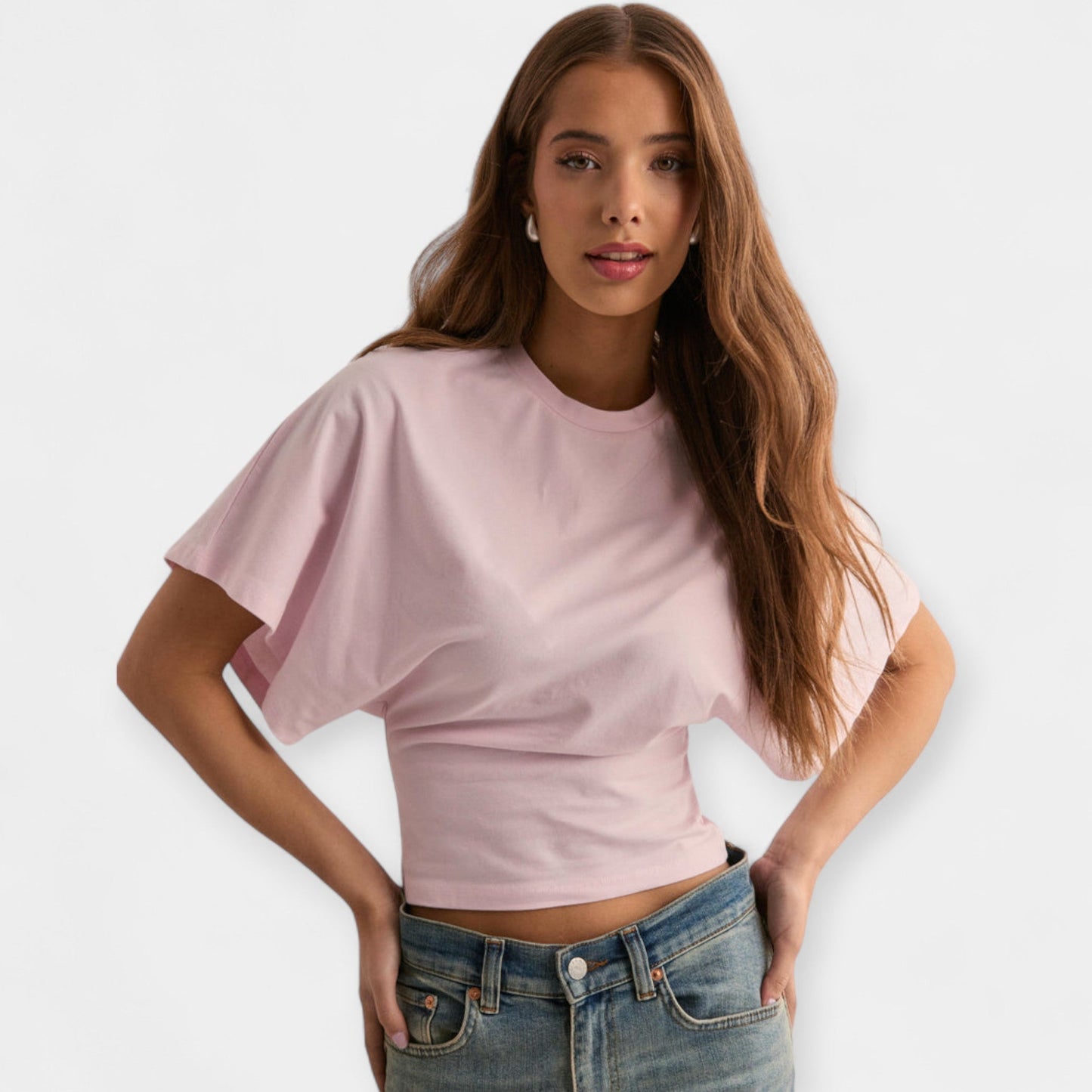 Coralie Wide Sleeve Blouse – Soft Fabric with Defined Waist