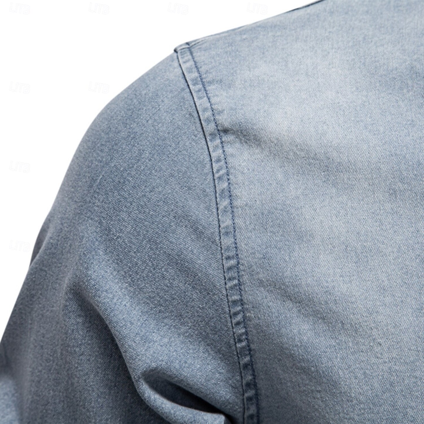 Emil Men’s Denim Shirt – Cotton Blend Long Sleeve with Button-Down Fit