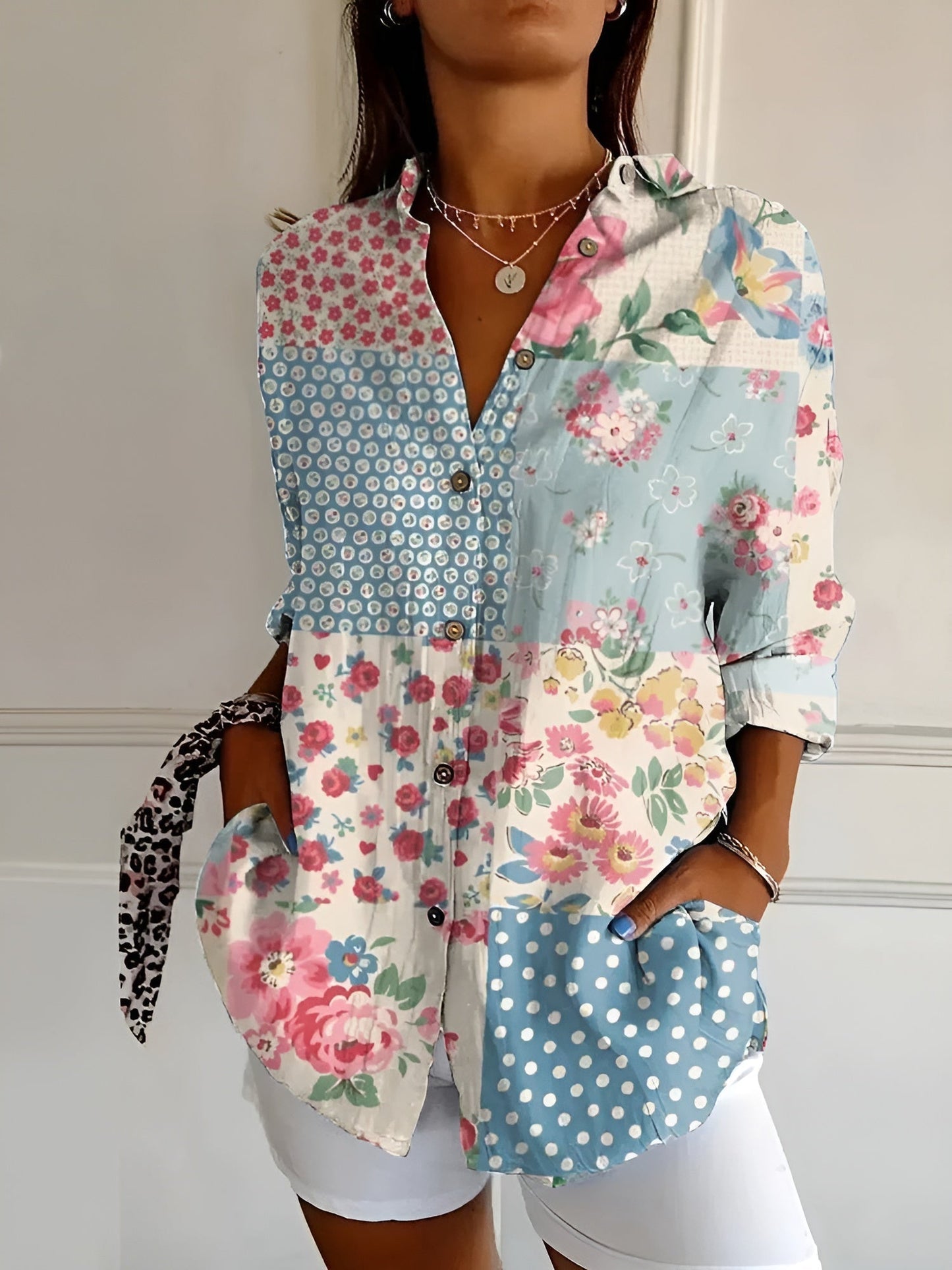 Maia Floral Cotton Blouse – Lightweight Breathable Fit for Everyday Style