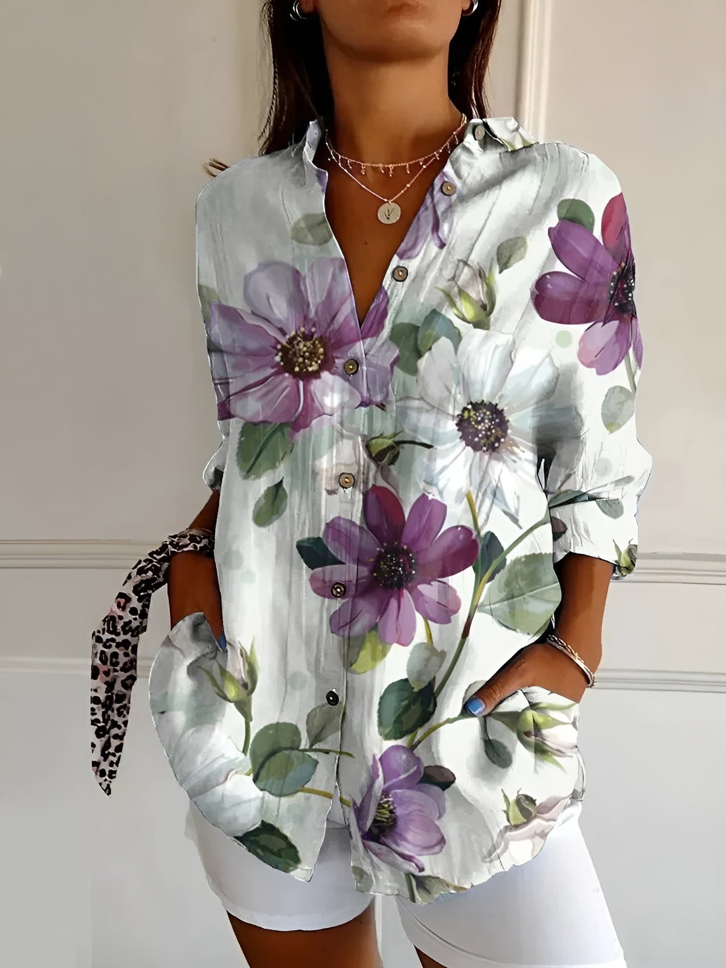Maia Floral Cotton Blouse – Lightweight Breathable Fit for Everyday Style