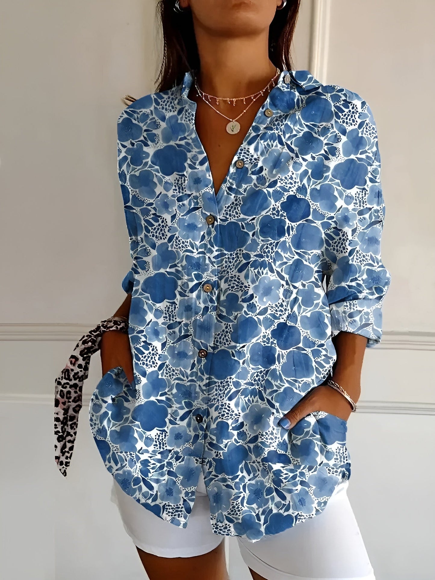 Maia Floral Cotton Blouse – Lightweight Breathable Fit for Everyday Style