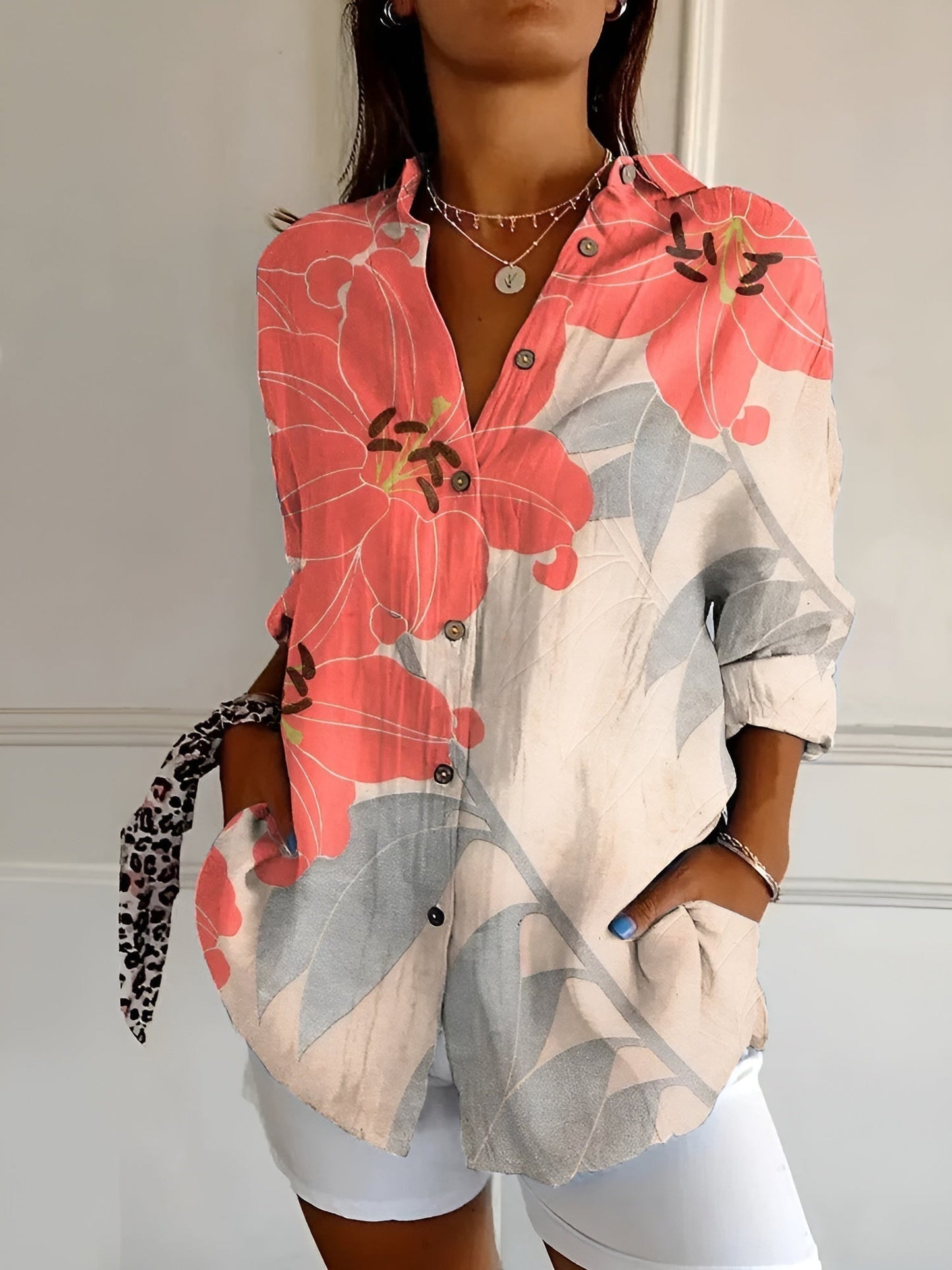 Maia Floral Cotton Blouse – Lightweight Breathable Fit for Everyday Style