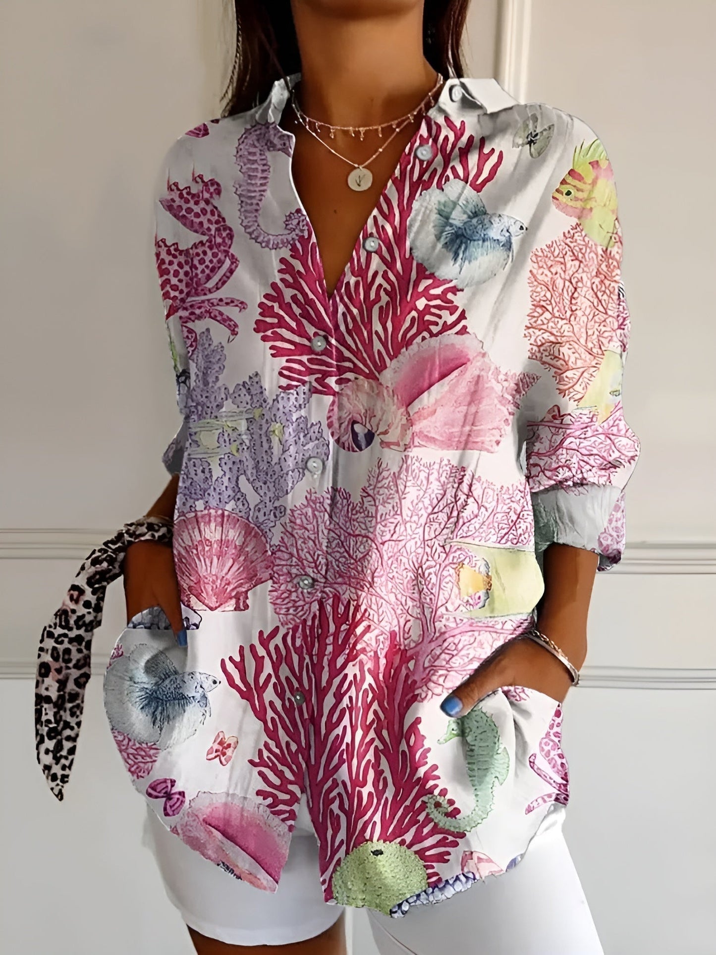 Maia Floral Cotton Blouse – Lightweight Breathable Fit for Everyday Style