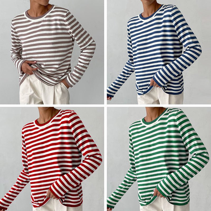 Amelia Women’s Striped Long Sleeve Shirt – Cotton Blend with Classic Fit