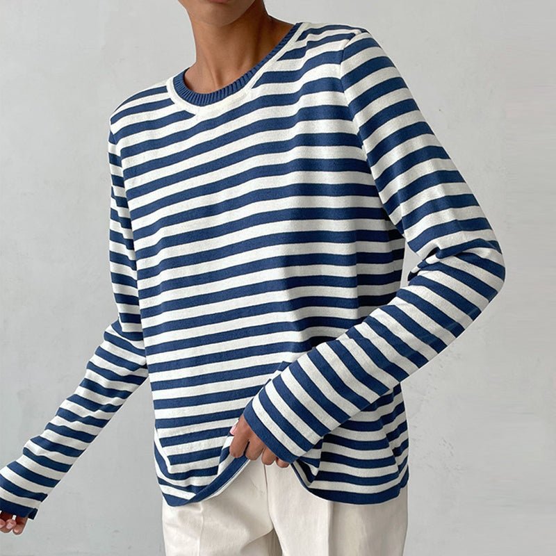 Amelia Women’s Striped Long Sleeve Shirt – Cotton Blend with Classic Fit