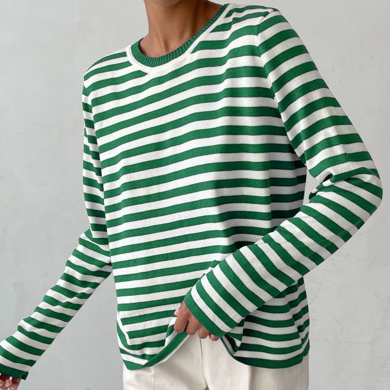 Amelia Women’s Striped Long Sleeve Shirt – Cotton Blend with Classic Fit