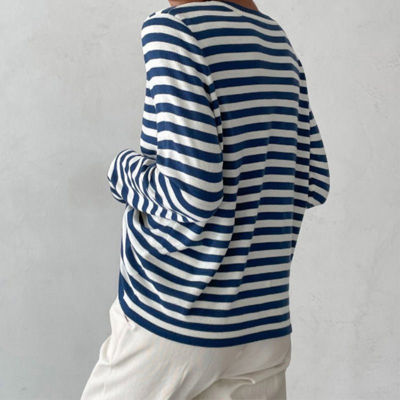 Amelia Women’s Striped Long Sleeve Shirt – Cotton Blend with Classic Fit