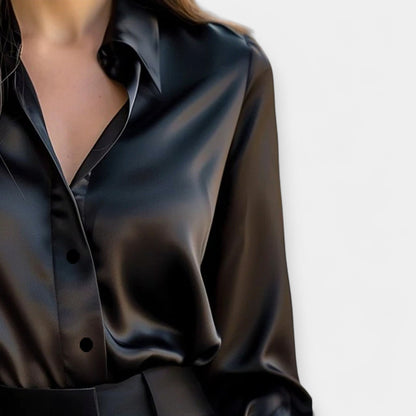 Bella Satin Blouse – Elegant Collared Women’s Blouse