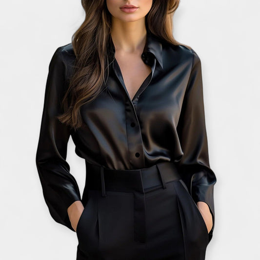 Bella Satin Blouse – Elegant Collared Women’s Blouse