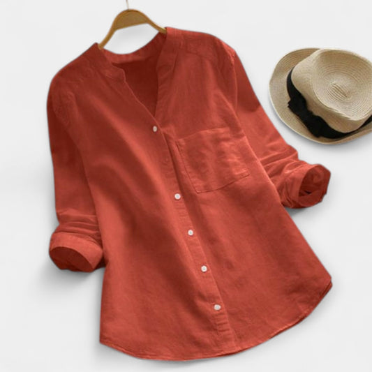 Olivia Women’s Linen Shirt – Lightweight Cotton-Linen Blend for Summer