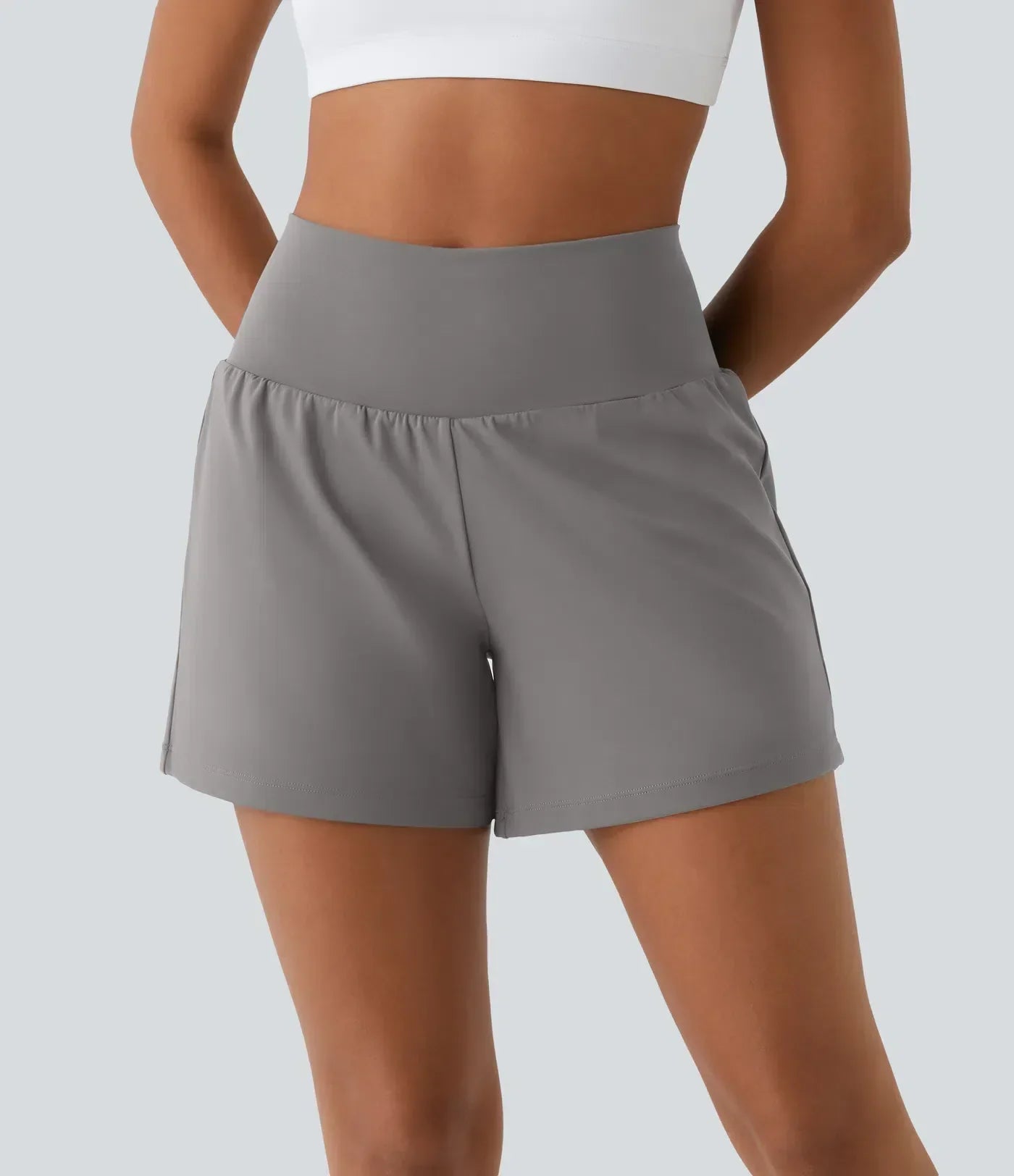 Aria Performance High Waist Yoga Shorts – Double Layer Pocket Active Fit