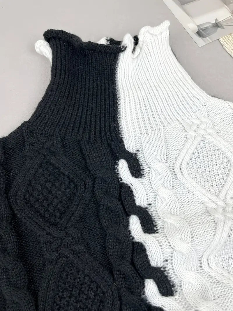 Adelina Women’s Cable Knit Sweater – Merino Wool Oversized Pullover