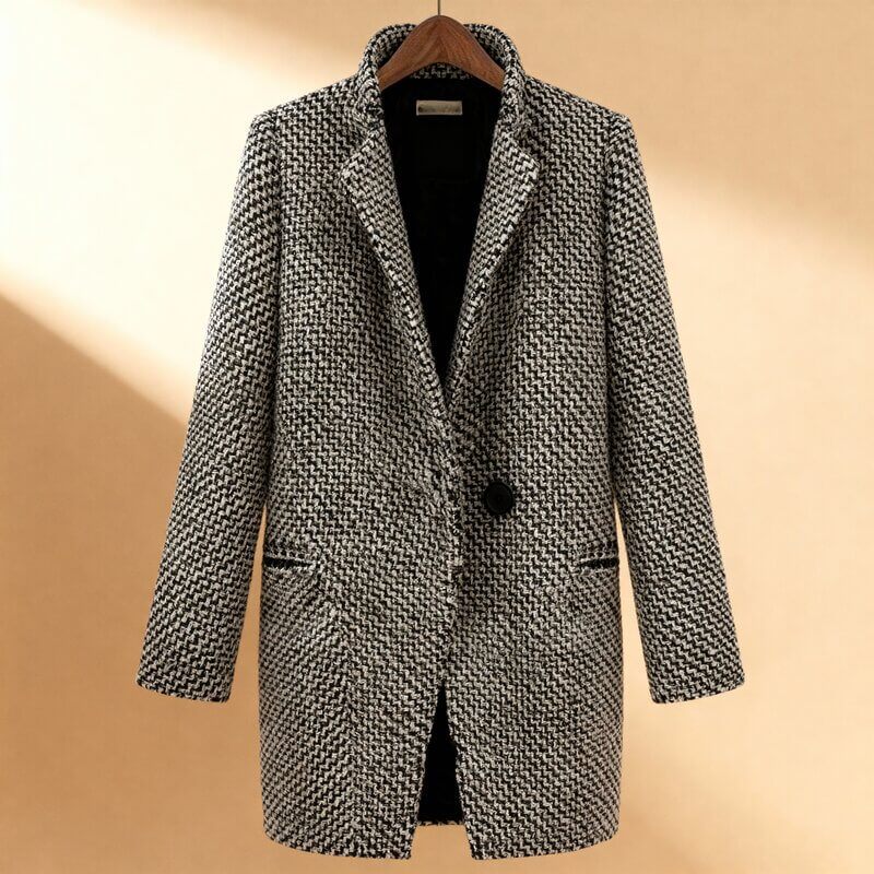Korina Women’s Winter Coat – Quilted Lining Double-Breasted Long Coat