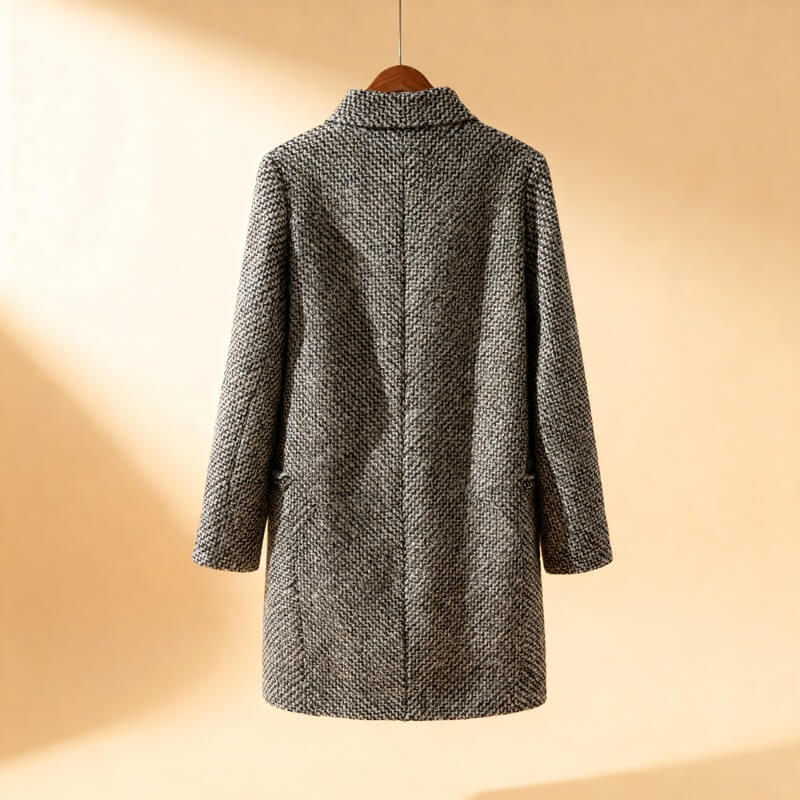 Korina Women’s Winter Coat – Quilted Lining Double-Breasted Long Coat