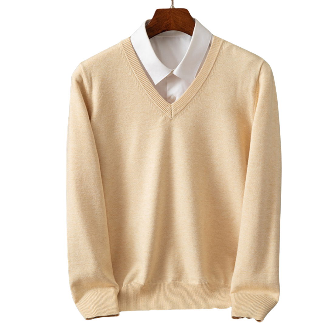 Kenji Men’s Jumper - Lightweight Soft V-Neck Knit Sweater