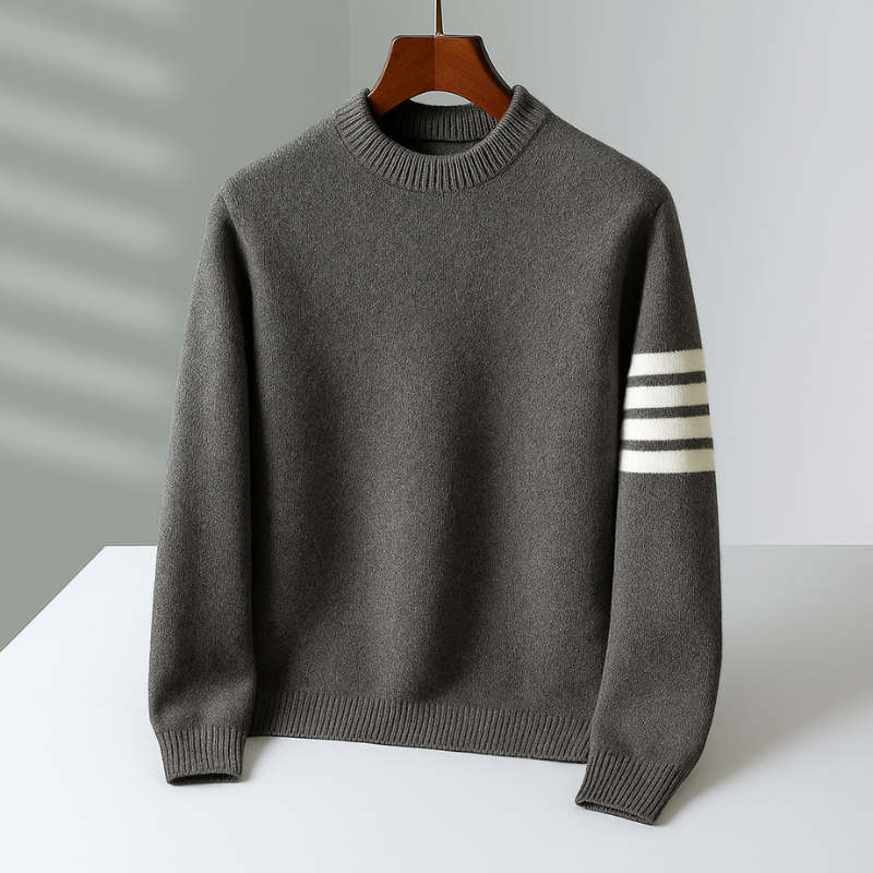 Eduard Men's Knit Sweater – Striped Wool-Blend Pullover