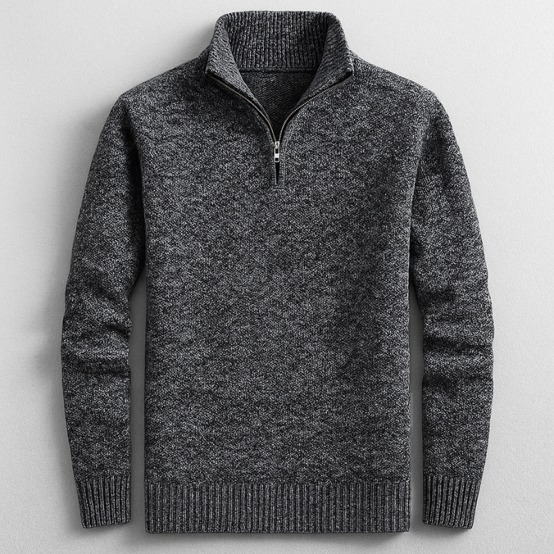Ethan Men’s Quarter-Zip Sweater – Relaxed Fit Soft Cotton Knit Pullover