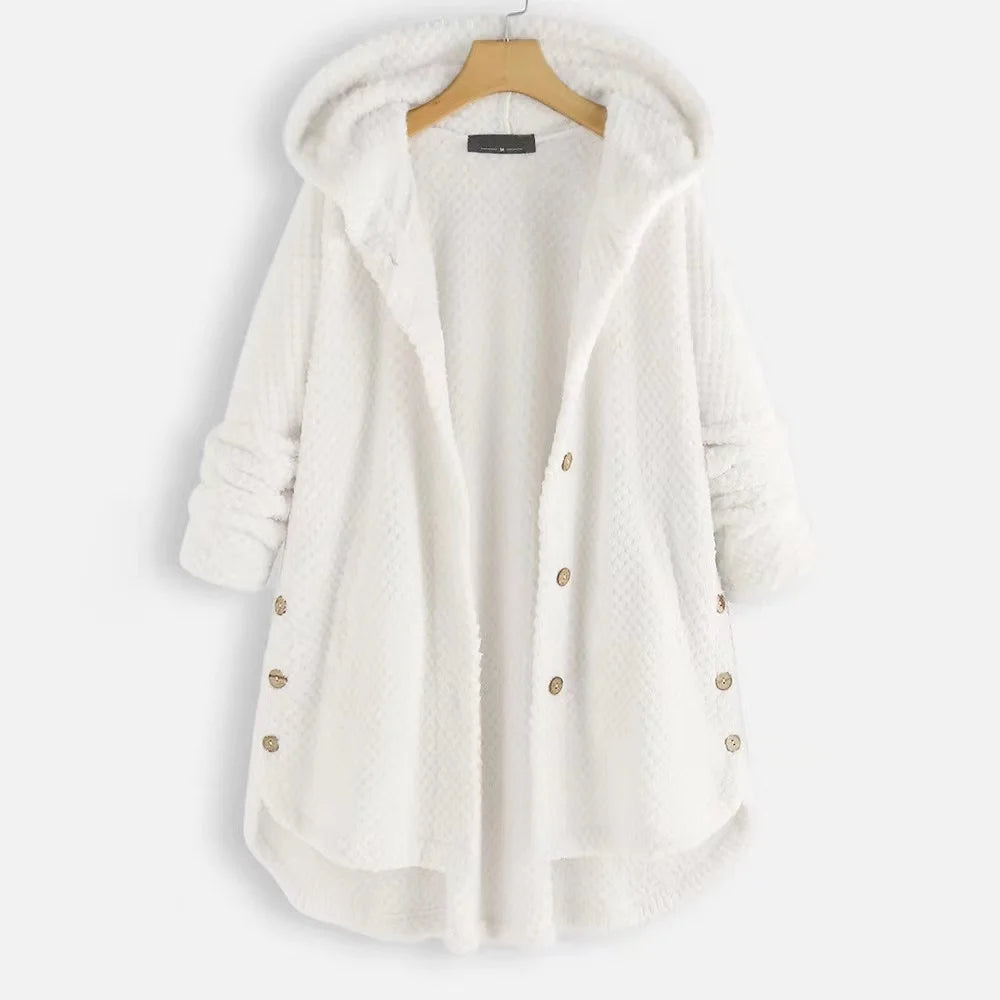 Siena Women’s Fleece Cardigan – Oversized Waffle Knit Jacket